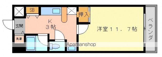 M6BLDG(1K/3階)の間取り写真