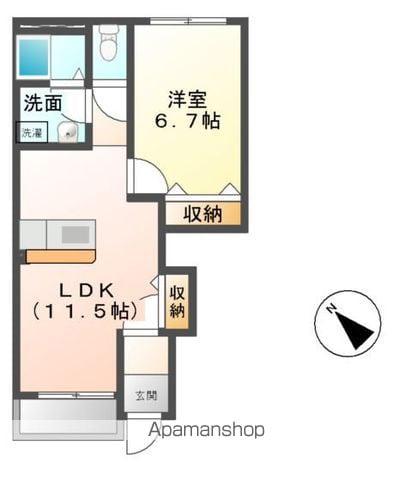 エスポア ハイツ(1LDK/1階)の間取り写真