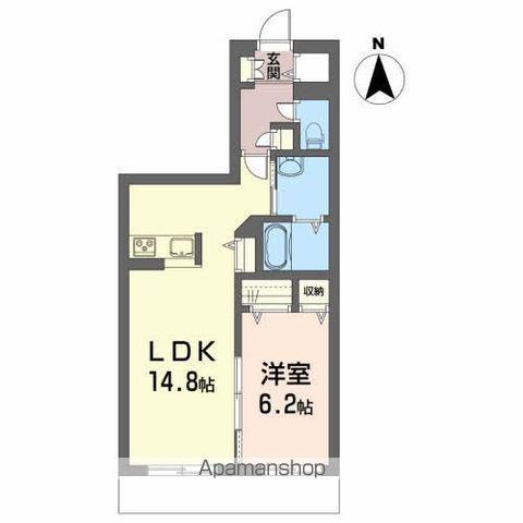メゾンマスト盛南Ⅱ(1LDK/1階)の間取り写真