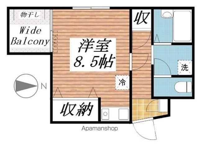 和歌山線 名手駅 徒歩2分 4階建 築27年(ワンルーム/3階)の間取り写真
