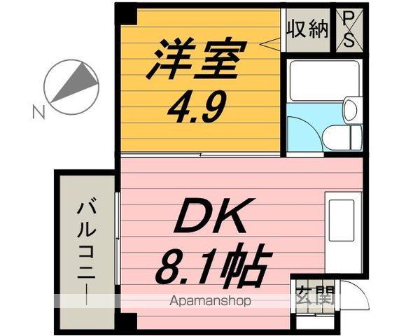 ティックハウス(1DK/6階)の間取り写真