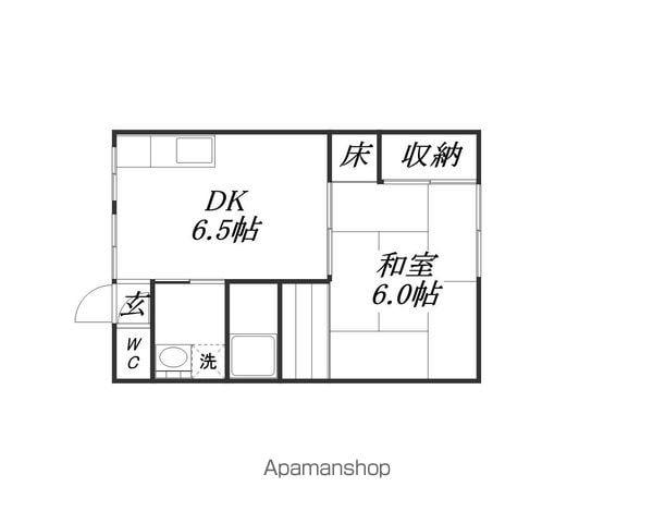 ビエノス岡(1DK/1階)の間取り写真