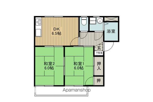 メゾンコイケ中洲(2DK/1階)の間取り写真