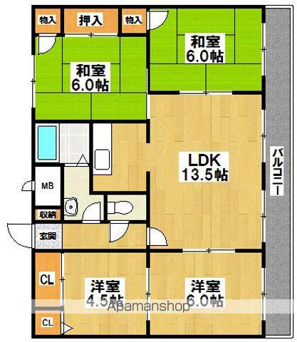 ロータリービルド南花田(4LDK/4階)の間取り写真