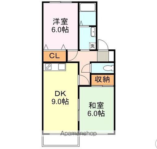 コンフォールかわの(2LDK/2階)の間取り写真