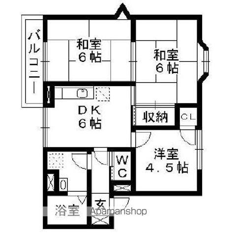 リベルテ白石C棟(3DK/1階)の間取り写真