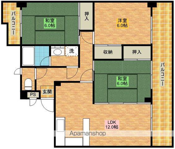 シャンスールミエール(3LDK/1階)の間取り写真