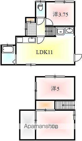 高徳線 屋島駅 徒歩20分 2階建 築49年(3LDK/1階)の間取り写真