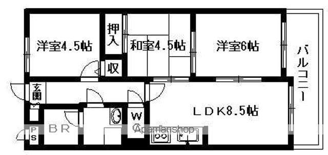 ドーム1番館(3LDK/5階)の間取り写真