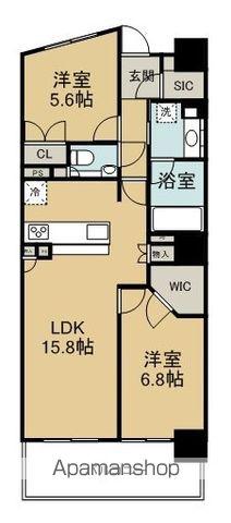 ザ・呉服町タワー(2LDK/23階)の間取り写真