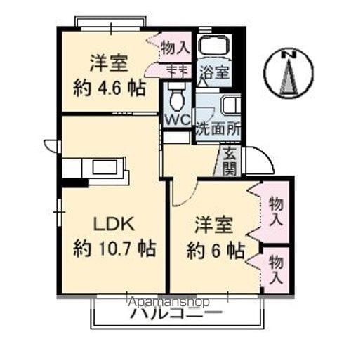 シャーメゾン藍住ABCD(2LDK/1階)の間取り写真