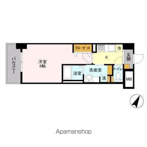 ティアレット(1K/4階)の間取り写真