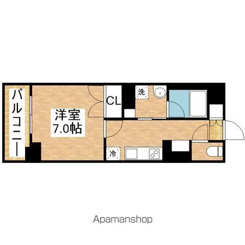 TENAS池下(1K/13階)の間取り写真