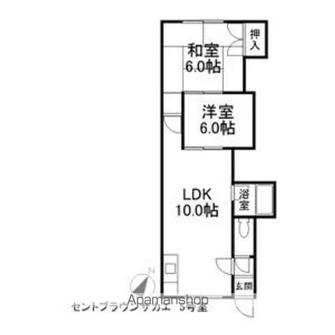 セントブラウンサカエ(2LDK/2階)の間取り写真