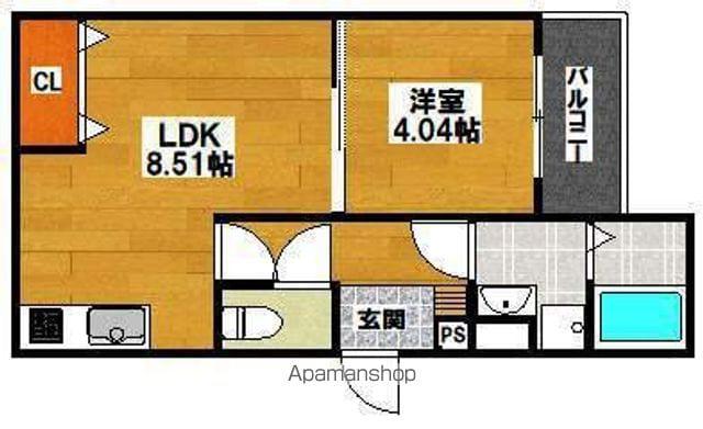 T.A西湊町1丁(1LDK/3階)の間取り写真