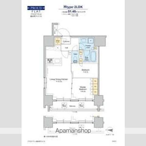 プラウドフラット錦糸町ウエスト(2LDK/13階)の間取り写真
