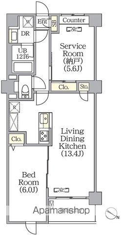 プライムガーデン赤塚(1SLDK/2階)の間取り写真