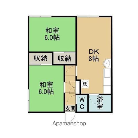 斉藤ハイツ2(2DK/2階)の間取り写真