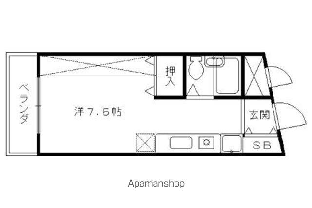 プレジールマンション(1K/4階)の間取り写真