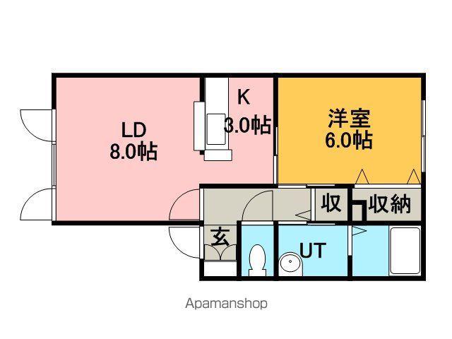 ウェルヴィラ桂岡(1LDK/2階)の間取り写真