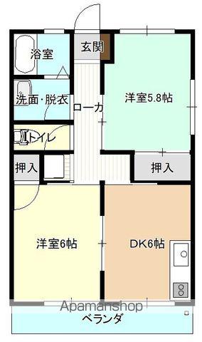 東ハイツ(2DK/2階)の間取り写真