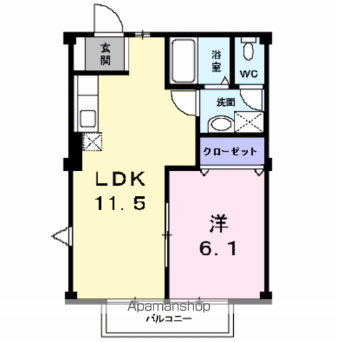 プラス・パワーハウス(1LDK/1階)の間取り写真