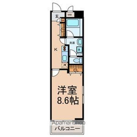 ENCHANTE泉(1K/5階)の間取り写真