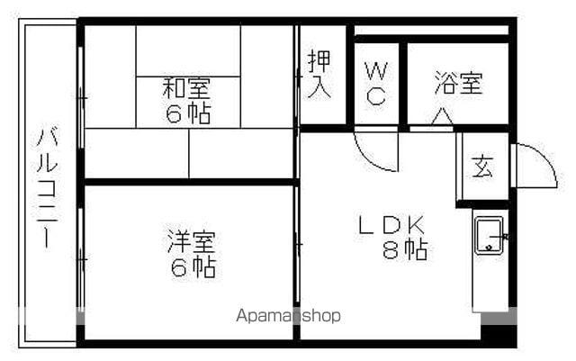 栄ファイブマンション(2DK/3階)の間取り写真