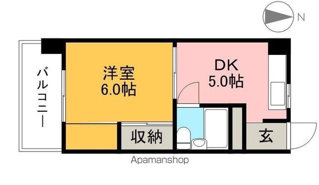 ARVOBLD(1DK/5階)の間取り写真