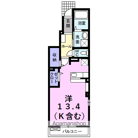 サン ミリュー(ワンルーム/1階)の間取り写真