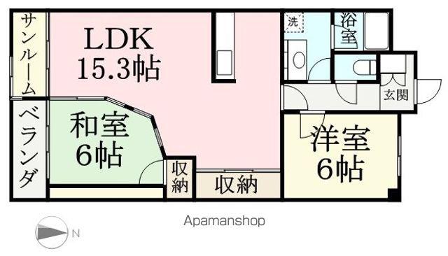 パークハイツ成和(2LDK/3階)の間取り写真