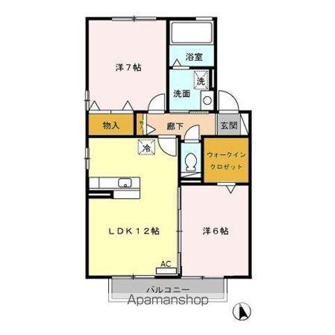VILLA・RYUTAKU Ⅱ A(2LDK/2階)の間取り写真