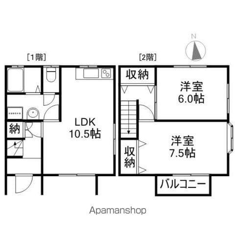 クワトロ臨江山(2LDK)の間取り写真