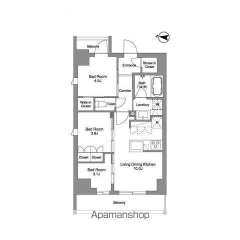 BPRレジデンス東日暮里(3LDK/6階)の間取り写真