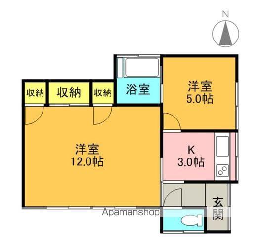 東北本線 槻木駅 徒歩7分 1階建 築58年(2K)の間取り写真