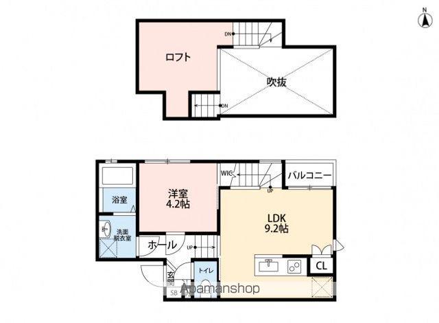 エクシア久留米大学駅前(1LDK/2階)の間取り写真
