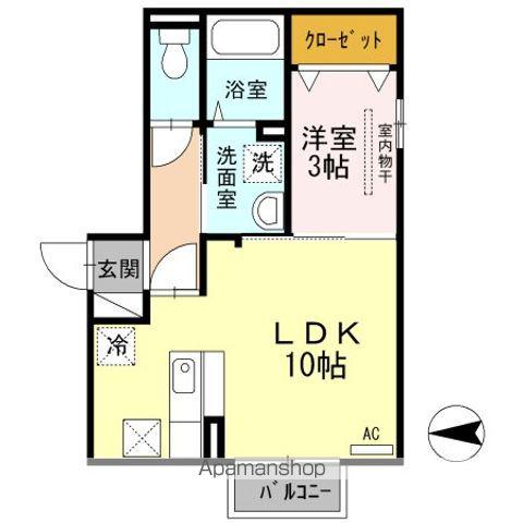 マリオン(1LDK/1階)の間取り写真