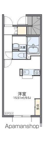 レオネクストフラワーベルT(1K/1階)の間取り写真