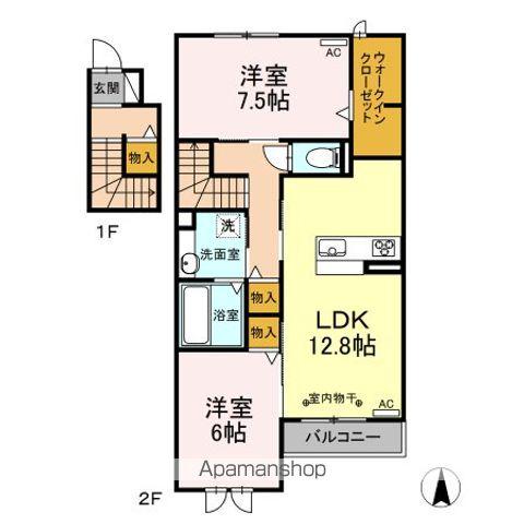 シェノワ・S(2LDK/2階)の間取り写真