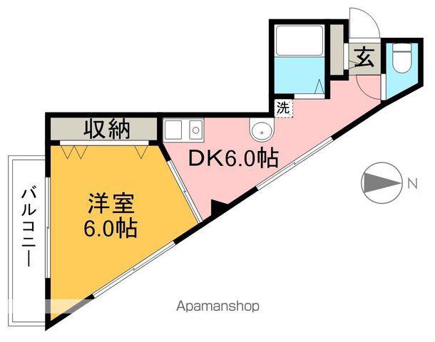 ラフィング・フラット(1DK/2階)の間取り写真