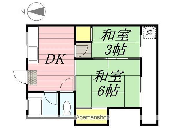第一三鷹コーポ(2DK/2階)の間取り写真
