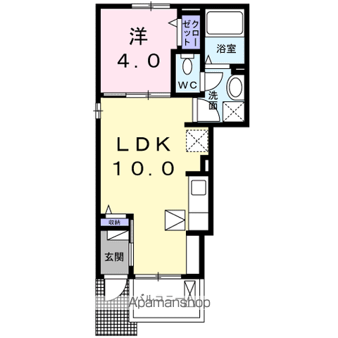 カメリア上北沢(1LDK/1階)の間取り写真
