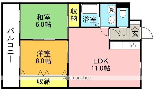 リバティー館(2LDK/2階)の間取り写真
