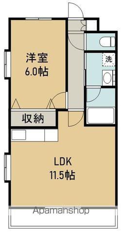 ハバードリーム3番館(1LDK/1階)の間取り写真