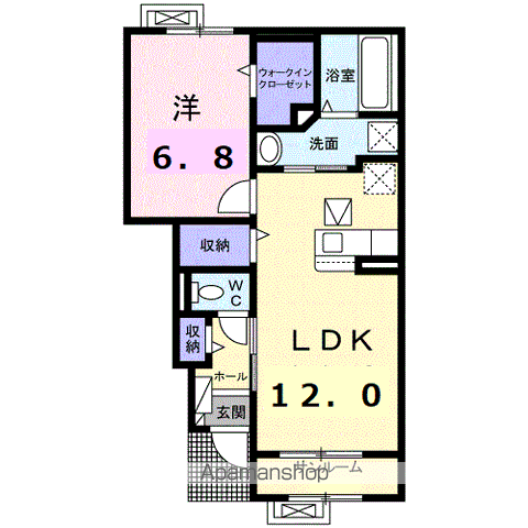 ララ・セゾン(1LDK/1階)の間取り写真