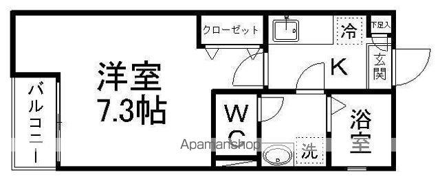 クレフラスト八乙女(1K/1階)の間取り写真