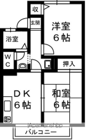 セジュールフェスタ B(2DK/2階)の間取り写真