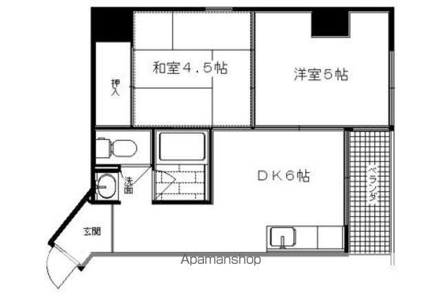 ウエストプラザ三越(2DK/5階)の間取り写真