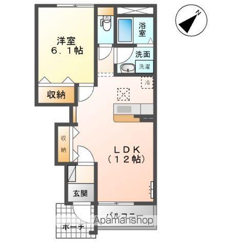 アクアブロー(1LDK/1階)の間取り写真