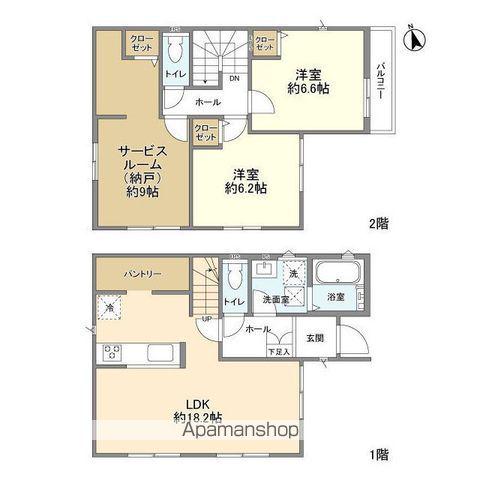 千葉都市モノレール 千城台駅 徒歩12分 2階建 築1年(2SLDK)の間取り写真